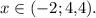 x \in (-2; 4{,}4).