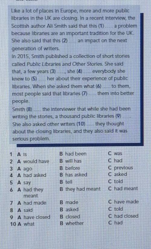 Choose the best answer (A, B or C) to completethe text.​