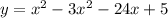 y=x^{2} -3x^{2} -24x+5