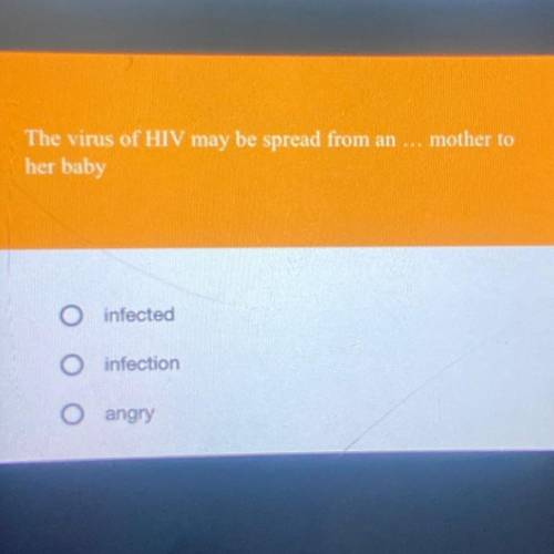 Mother to The virus of HIV may be spread from an ... her baby infected infection angry