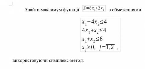 Найти максимум функции, и ограничениями, используя симплекс-метод