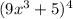 (9 {x}^{3} + 5) {}^{4}