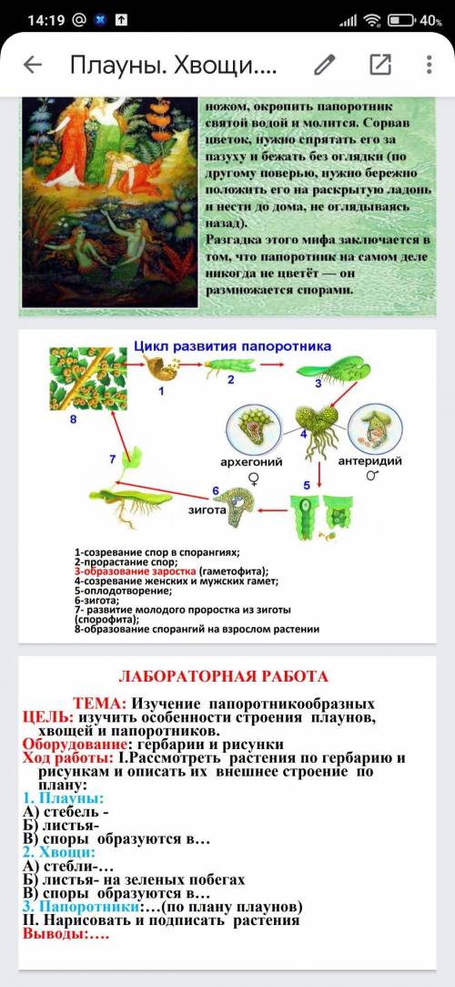 С ПРАКТИЧЕСКОЙ РАБОТОЙ ПО БИОЛОГИИ