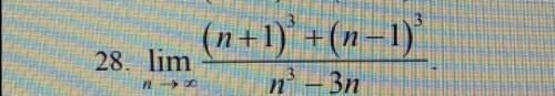 , решить:lim n→x ((n+1)^3+(n-1)^3)/(n^3-3n)