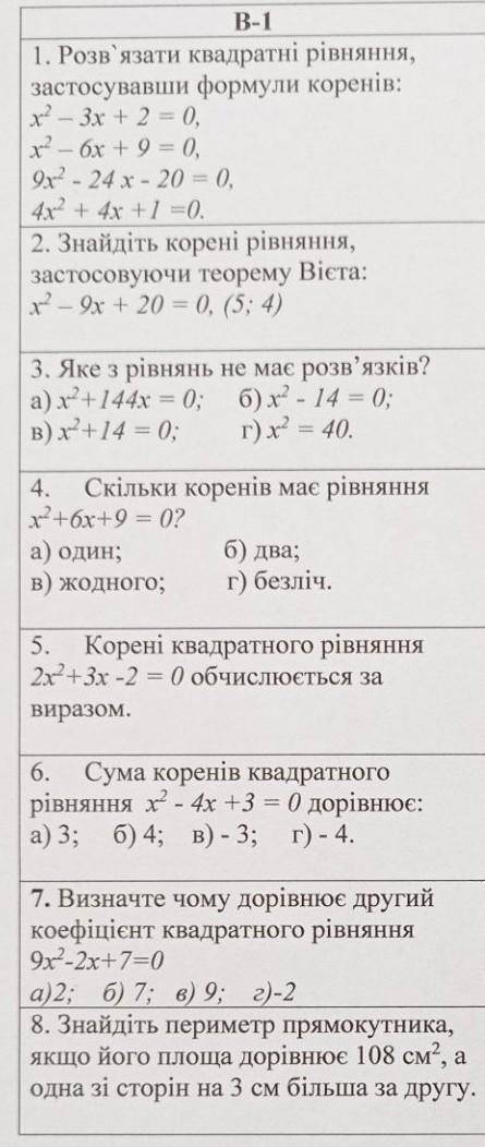 Доброго дня, до іть розв'язати контрольну роботу з алгебри, якщо зможете то виконайте всі завдання (