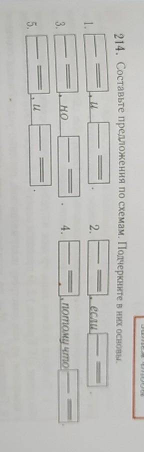 214. Составьте предложения по схемам.​