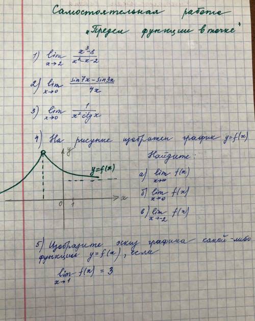 Нужно решить пределы функций в точке