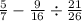 \frac{5}{7} - \frac{9}{16} \div \frac{21}{26}