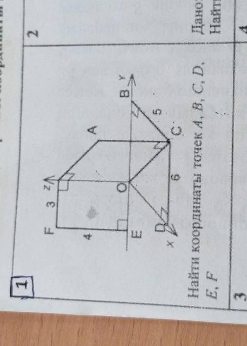 Найти координаты А, B, C, D, E, F​