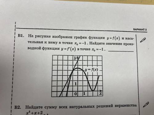 Найдите значение производной функции