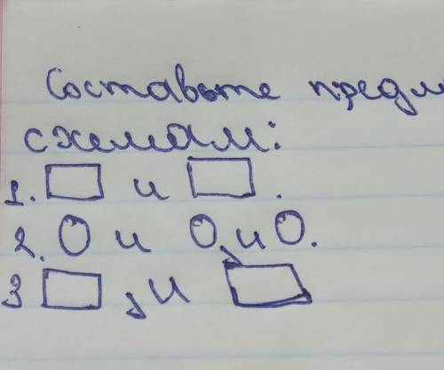 надо составить предложение по данным схемам ​