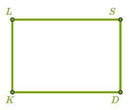 Дан прямоугольник KLSD. Назови сторону, которая параллельна стороне KL: LS SD DK