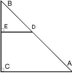 Дано: ΔDBE∼ΔABC, BC= 36, DE= 4, CA= 8. Найти: EB=