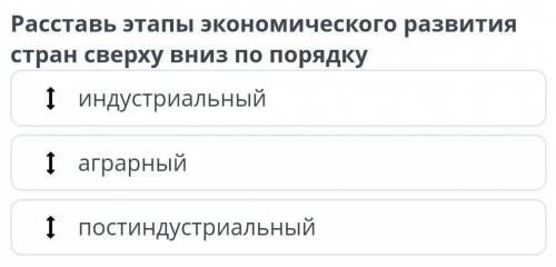 Расставь этапы экономического развития сверху вниз по порядку​