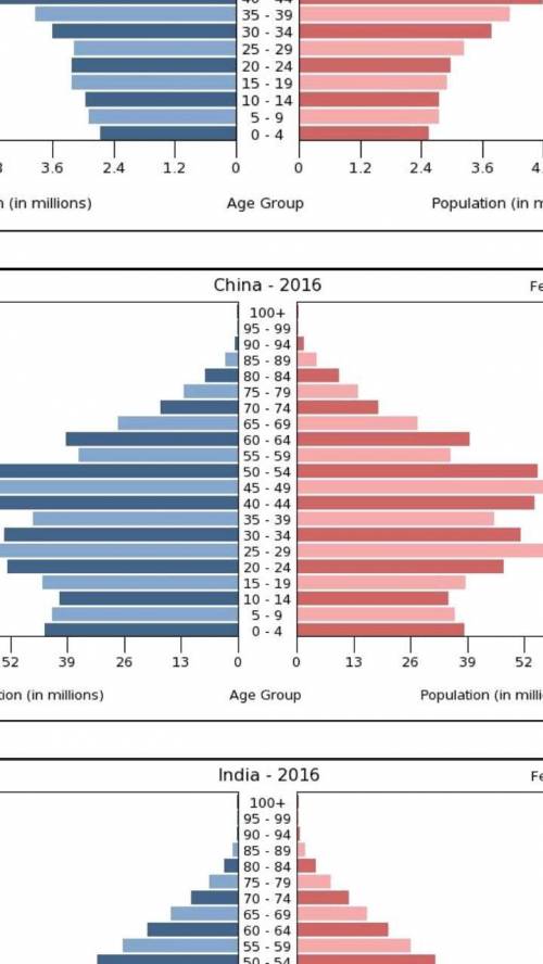 Проаналізуйте статево вікову піраміду Китаю 2016 року Розписати аналіз