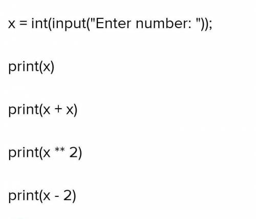 X = 1i Ê X==2:x = x+2x = x*2print (x)​