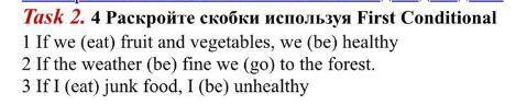 Раскройте скобки используя First Conditional