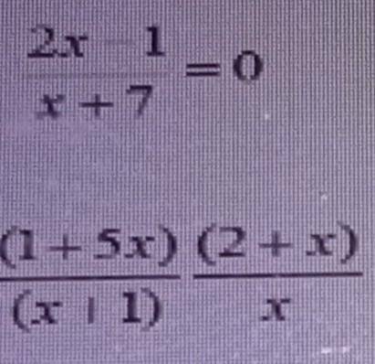 Решите уравнение 2х-1/х+7=0в последнем в конце =0​