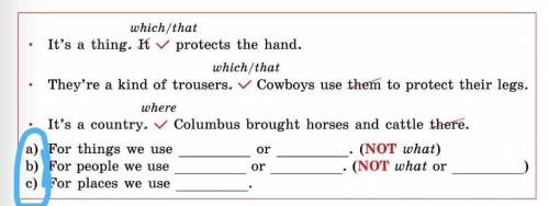 Study the chart and complete the rules with who, where, that or which.a)b)c)​