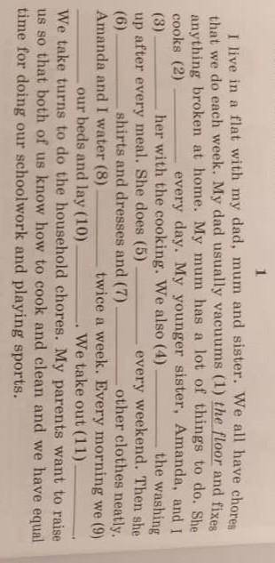 3. Read the text about Tom and his family. Complete the gaps with thewords from exercise 1a​