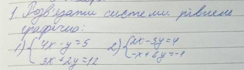 Розвязати систему ривнянь графічно​