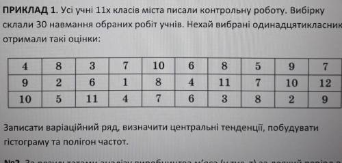 Усі учні 11х класів міста писали контрольну роботу. Вибірку склали 30 навмання обраних робіт учнів.