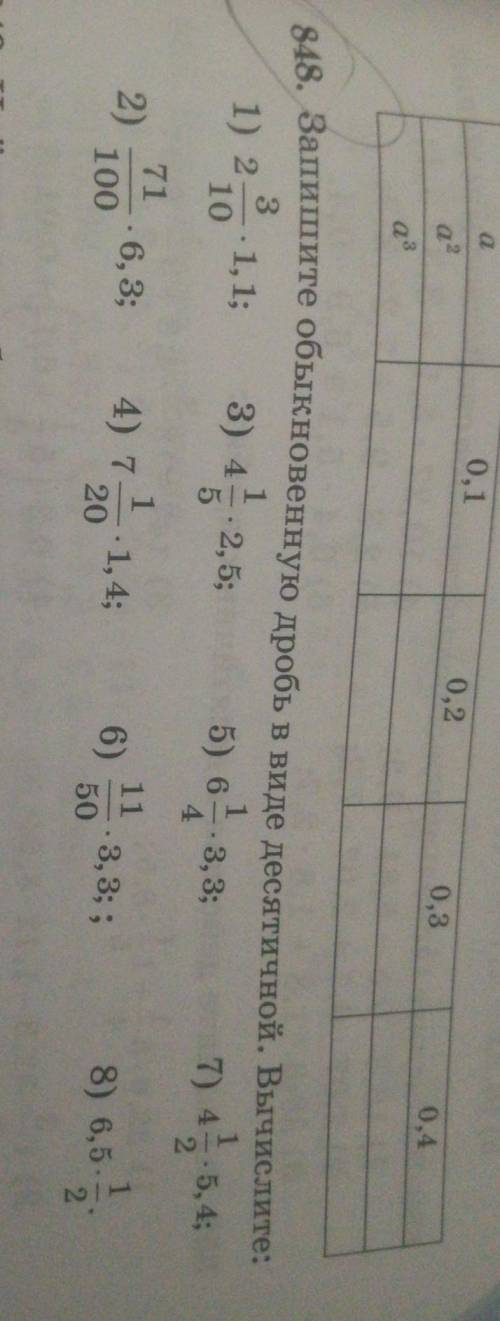 4. Запишите обыкновенную дробь в виде десятичной. Вычислите 1) 2 1.133) 42,5 ,5) ва, а3.3: 1) «716.3