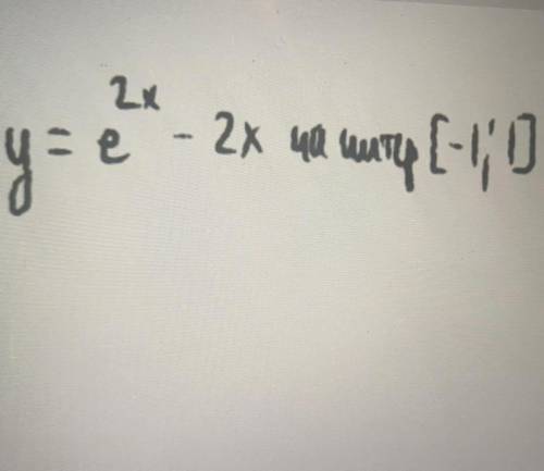 СОР!Найдите наименьшее значение функции y=e^2x-2x на интеграле [-1;1]. На листике