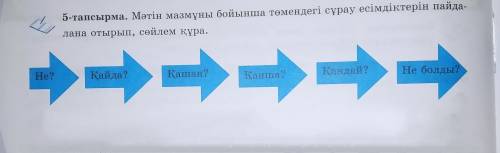 4-тапсырма. Мәтінді оқы. 5-тапсырма. Мәтін мазмұны бойынша төмендегі сұрау есімдіктерін пайдалана от