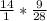 \frac{14}{1}*\frac{9}{28}