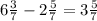 6 \frac{3}{7} - 2 \frac{5}{7} = 3 \frac{5}{7}