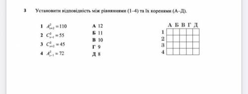 Алгебра установіти відповідність