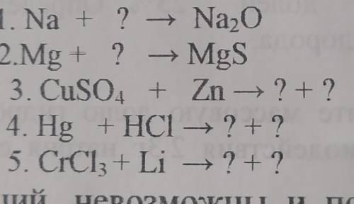 Закончите схемы возможных реакций:объясните какие из данных реакций невозможны и почему​