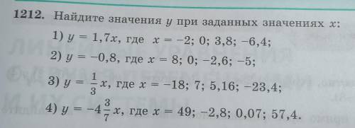 Найдите значения y при заданных значениях x: Кто-нибудь, можете ?