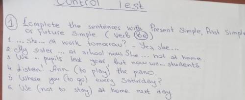 Complete the sentences with Presend Simple Past Semple or Future Simple​