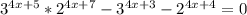 3^{4x+5} * 2^{4x+7} -3^{4x+3} -2^{4x+4} =0