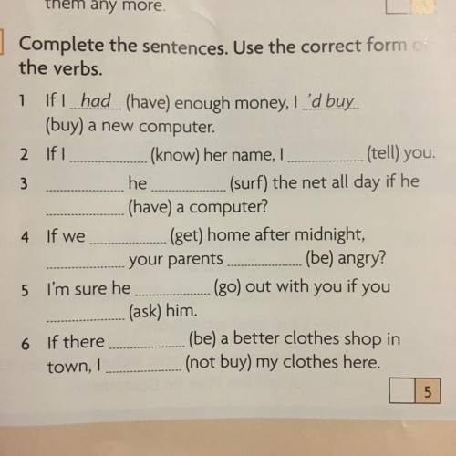 Complete the sentences.Use the correct form of the verbs.