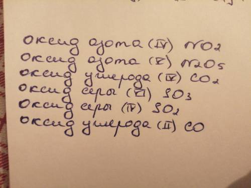 Установите соответствие между названием оксида и его формулой. оксид азота(IV) оксид азота(V) оксид