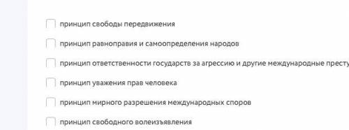 Что из перечисленного не относится к основным принципам международного права?