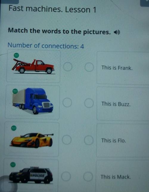 Fast machines. Lesson 1 Match the words to the pictures.Number of connections: 4This is FrankThis is