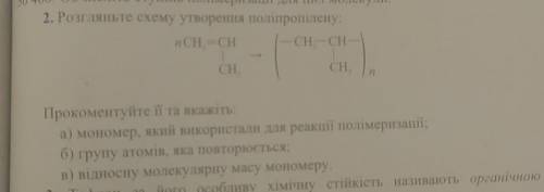 Розгляньте схему утворення поліпропіленуа, б, в​