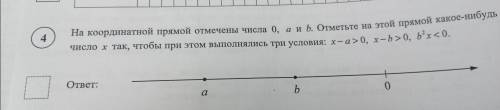 на координат ной прямой отмечены числа 0, a и б отметьте на этой прямой какое нибудь число x так что