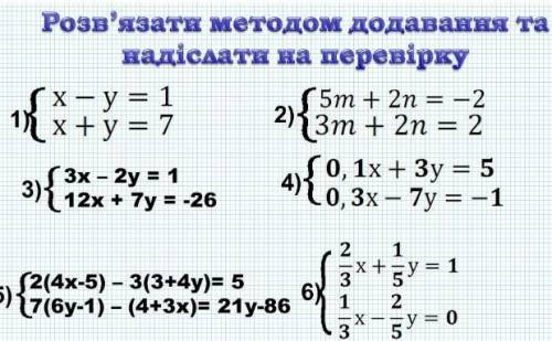 Розвязати методом додавання ​