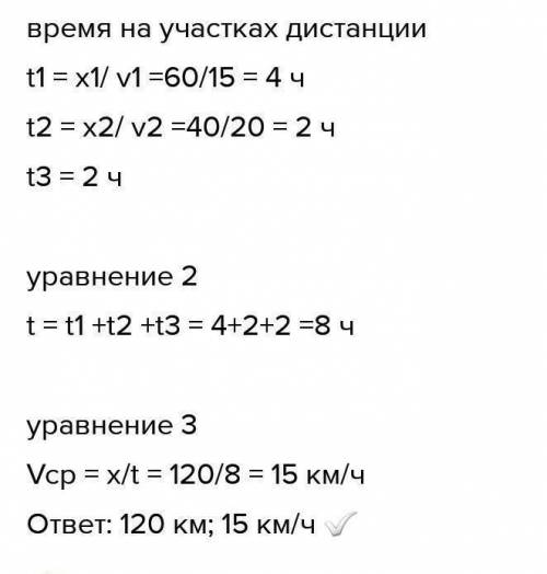 Половину дистанции велосипедист проехал со скоростью 15 км/ч, следующую треть дистанции – со скорост