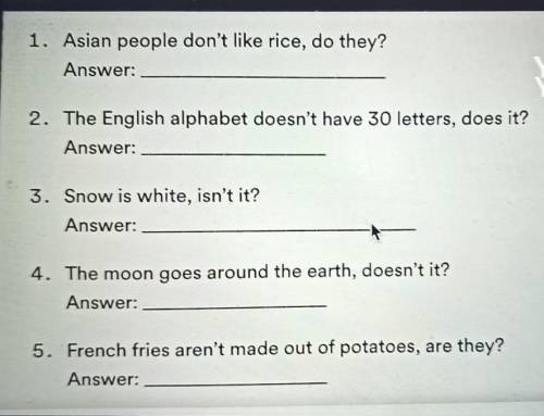 1. Asian people don't like rice, do they? Answer:2. The English alphabet doesn't have 30 letters, do