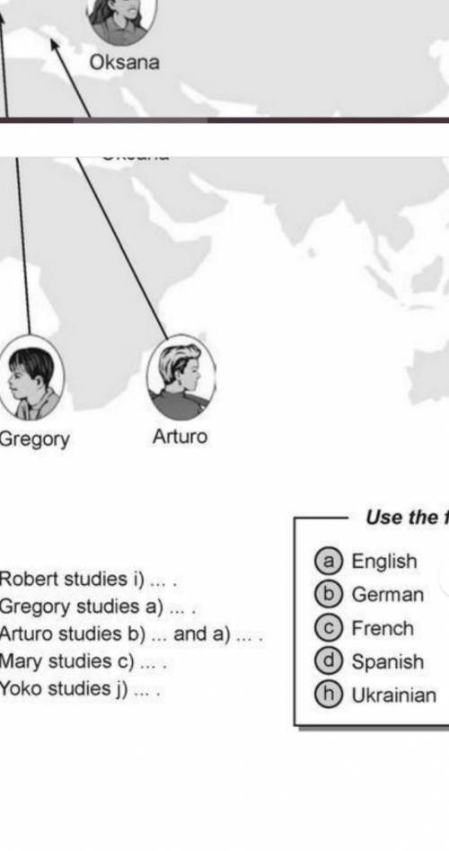 Read and find out the languages the children study at school.Ask and answer about in pairs​