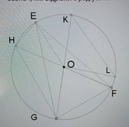 Зазнач, які відрізки є радіусами кола.​