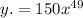 y. = 150 {x}^{49}