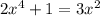 2x^{4}+1=3x^{2}