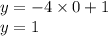 y = -4\times0+1\\y = 1